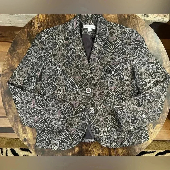 dressbarn | women’s brocade blazer/jacket. Size: 8. - Picture 2 of 16